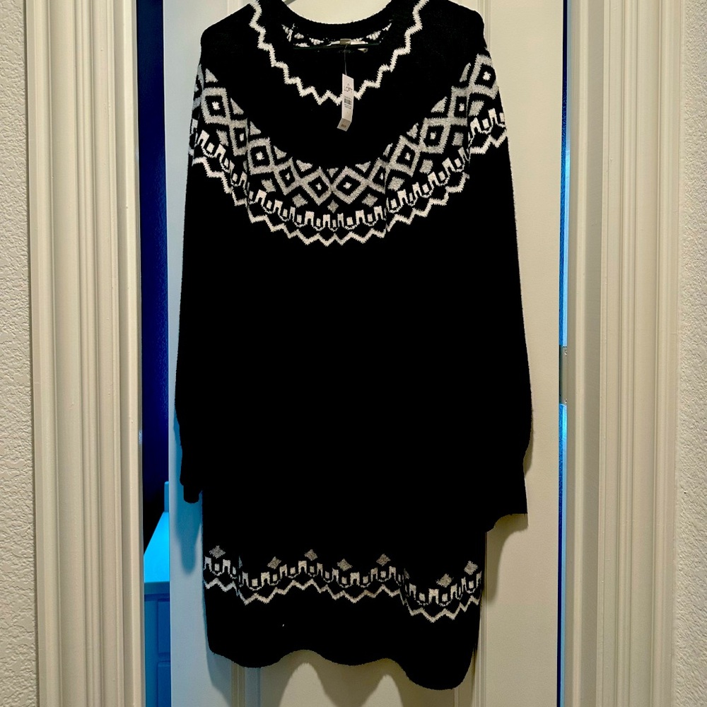 Loft NEW with Tags Fair Isle Sweater Dress in size L